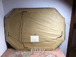 Vtg Large Ethan Allen Gold 8 Sided Wall Beveled Mirror 29 3/4 X 41 7/8 X 3/4