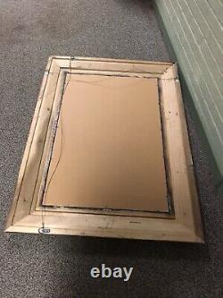 Vtg Large Ornate Black & Gold Wall Mirror 47 X 35 X 2 1/2 Hang Either Way