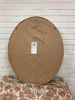 Vtg Large Oval Wall Mirror 31 1/2 X 25 1/2 X 1 /2 Gold & Wood Tone Frame MCM
