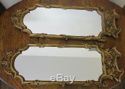 Vtg. Large Pair Stylized Country French, Art Nouveau Framed Wall Mirrors, 10x28