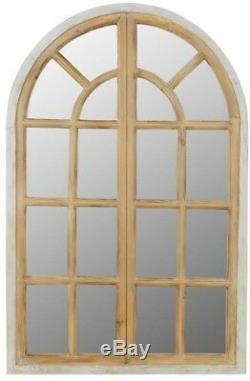 Wall Accent Mirror Large Vertical Solid Wood Pueblo Frame Farmhouse Arch Design