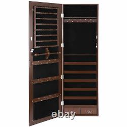 Wall Door Mounted Jewelry Cabinet Armoire Large Box Organizer with Mirror