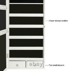 Wall/ Door Mounted Jewelry Cabinet Armoire Large Jewelry Box Organizer with Light