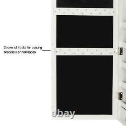 Wall/ Door Mounted Jewelry Cabinet Armoire Large Jewelry Box Organizer with Light