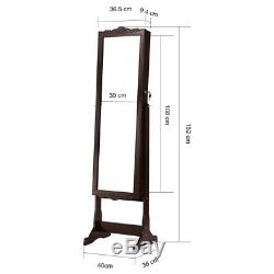 Wall Door Mounted Mirror Jewelry Cabinet Full Length Armoire Large Organizer LED