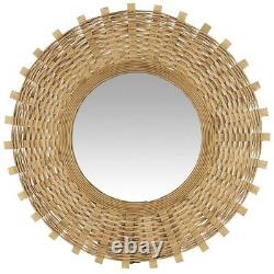 Wall Hanging Round Mirror With Bamboo Braid by Ib Laursen