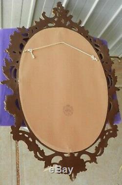 Wall Mantle Mirror Rococo Style Scrolled Gold Gilt Syroco Ornate Large Vintage
