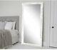 Wall Mirror 32 in. H Large Full Length Composite Frame in Distressed White/Gray
