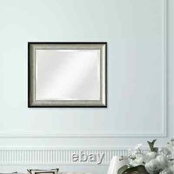 Wall Mirror Antique Silver Bathroom Vanity Leaner Hanging Large Beaded Frame New
