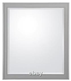 Wall Mirror Bathroom Vanity Large Grey Rectangle Wood Frame 32 Bevel Glass Hook