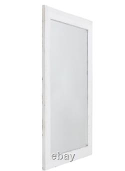 Wall Mirror Bathroom Vanity Rustic White Wood Distressed Dresser Leaner Large