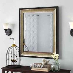 Wall Mirror Black & Gold Bathroom Vanity Leaner Hanging Large Beaded Frame New