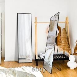 Wall Mirror Full Length Mirror, Standing Mirror Full Body, Large 60''x15'' Black