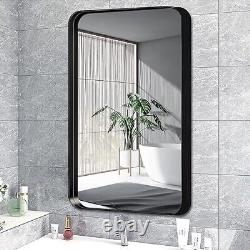 Wall Mirror Large 18x30 Bathroom Mirror Black Metal Rectangle1830, Black