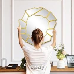 Wall Mirrors Decorative, 32'' Large Gold Mirrors for Wall Decor, Abstract