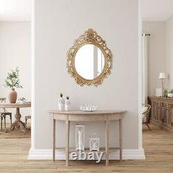 Wall Mounted Mirror Style Vintage Gold Framed Oval Round Resin Large Decorative