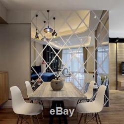 Wall Sticker 3D Acrylic Mirror Diamond Living Room Decoration Art DIY Home Decor