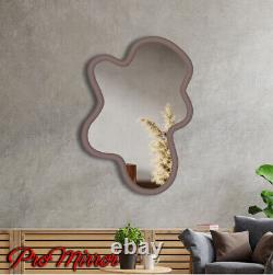 Wavy Pond large wall mirror, mid century squiggly Designer Stylish Curved Decor