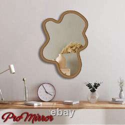 Wavy Pond large wall mirror, mid century squiggly Designer Stylish Curved Decor
