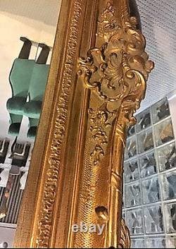 XL LARGE ESTATE CARVED GOLD FRAMED MIRROR WALL HANGING or FLOOR 63 X 50
