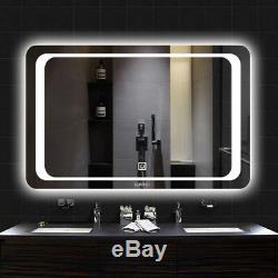XX-Large LED Illuminated Wall Bathroom Make Mirror Demister Vertical Magnifier