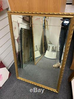 X Large Vintage Ornate Gold Frame Wall Mirror Bevelled Glass