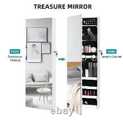 YITAHOME Wall Door Mounted Jewelry Cabinet Armoire Large Box Organizer Mirror