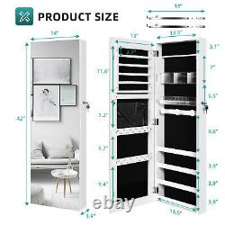 YITAHOME Wall Door Mounted Jewelry Cabinet Armoire Large Box Organizer Mirror