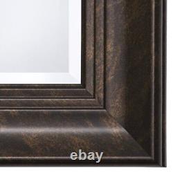 Yosemite Home Decor Large Rectangle Beveled Glass Resin Casual Mirror in Bronze