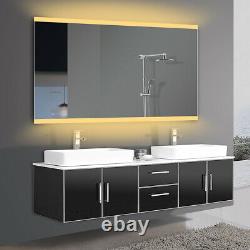 Yukon ORCHID-48''x28'' Large LED Lighted Wall Mounted Rectangle Bathroom Mirror