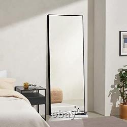 ZHOWI Full Length Mirror Standing Hanging Leaning against Wall Large Black Fl