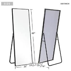 ZHOWI Full Length Mirror Standing Hanging Leaning against Wall Large Black Fl