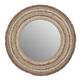 Zimlay Large Round Wood And Wicker Beige Wall Mirror 61468